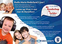 Flyer lustrum Radio Maria Nederland